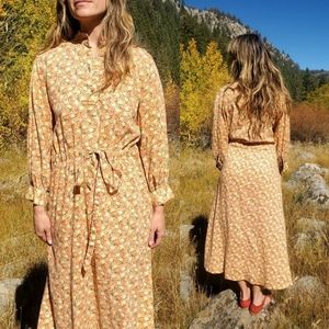 Vintage handmade cotton floral dress • s/m